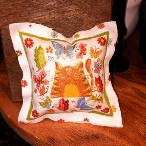 Cat & Butterfly Pillow 🐈 🦋 Whimsical Pillow